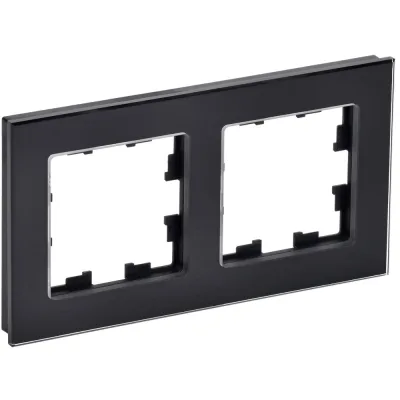 Рамка IEK Brite двухместная черная (BR-M22-G-K02)