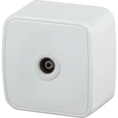 Розетка TV Intro 330101 одиночная, IP20, ОУ, Polo, белый Б0036101
