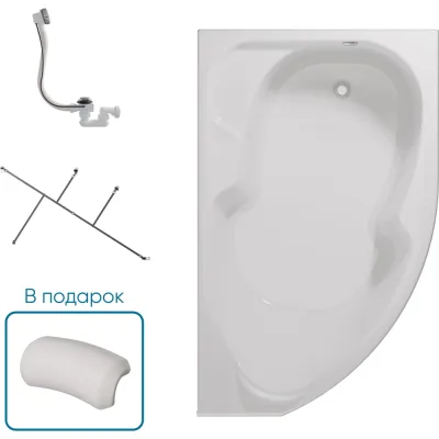 Ванна 1Marka ДИАНА/DIANA 1700х1050 R Комплект Стандарт 2 П 01ди1710пкс2+п