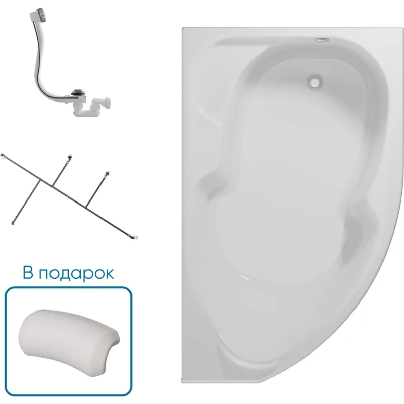 Ванна 1Marka ДИАНА/DIANA 1700х1050 R Комплект Стандарт 2 П 01ди1710пкс2+п