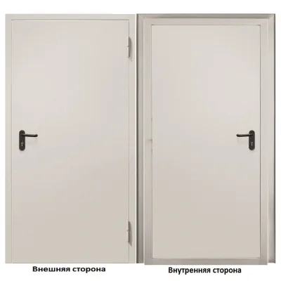 Дверь противопожарная Промет ДП-EIS-60 глухая правая серый RAL 7035 850х2050 мм
