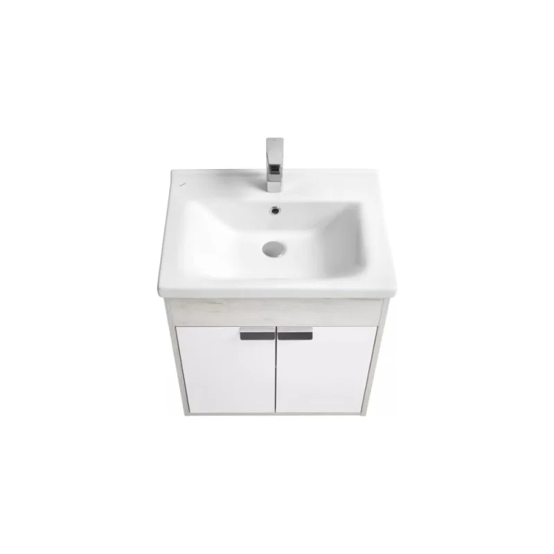 Тумба AQUATON Флай 60 белый, дуб крафт, Умывальник Миранда-60 00056766