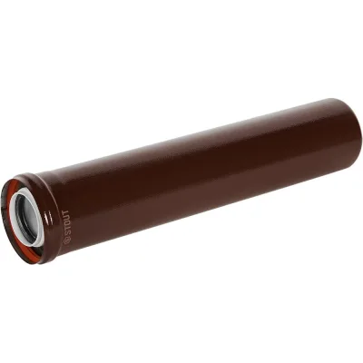 Удлинитель дымохода конденсационный коаксиальный STOUT D60/100, L500 мм, коричневый, SCR-8610-700500 / PEE9H4MMBMK8B1