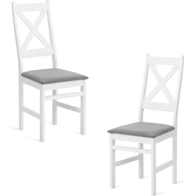 Стул Tetchair 2 шт CROSSMAN NEW, Многослойный березовый шпон, 41x40x100 см, white/велюр темно-серый 21626