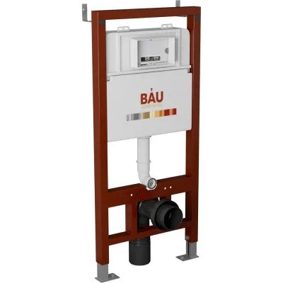 Инсталляция Bauedge BAU PRO для подвесного унитаза, клавиша смыва BASIC, хром Q111300-01.02.19
