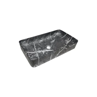 Раковина накладная HOLLER K-6260-60-SZ3 (610*345*110мм), темный мрамор 341585