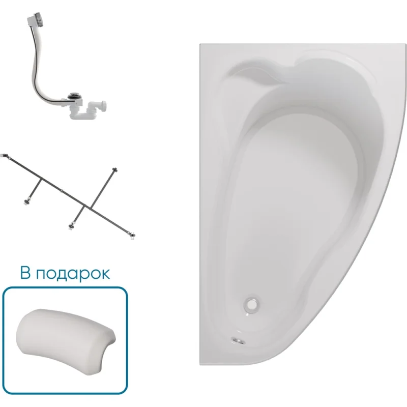 Ванна 1Marka ЛИЛ/LIL 1400x900 R, комплект Стандарт 2 П 01 lil1490п кс2+п
