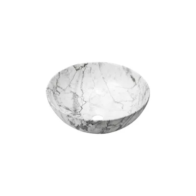 Раковина накладная HOLLER K-6224-SZ7 (400*400*150мм) белый мрамор 341587