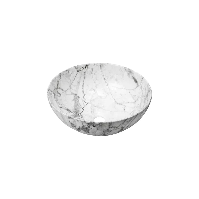 Раковина накладная HOLLER K-6224-SZ7 (400*400*150мм) белый мрамор 341587