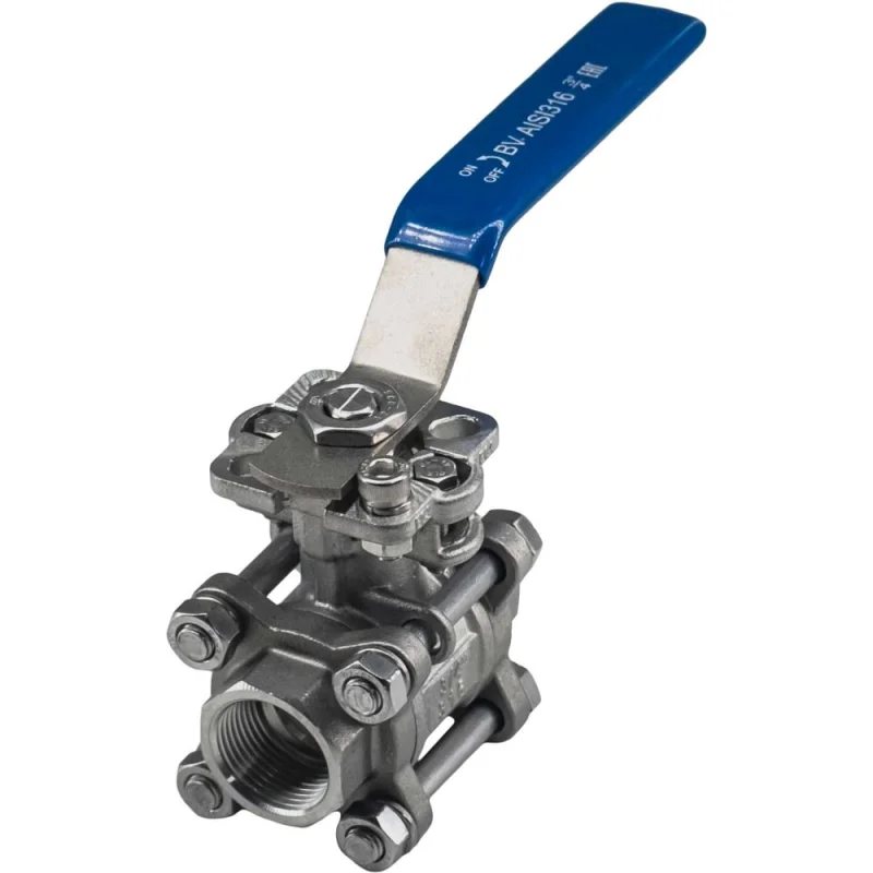 Кран шаровый муфтовый под привод NEWKEY нержавеющий (3PC), AISI316 DN20 (3/4"), (CF8M), PN64 NK-BMTp20/6