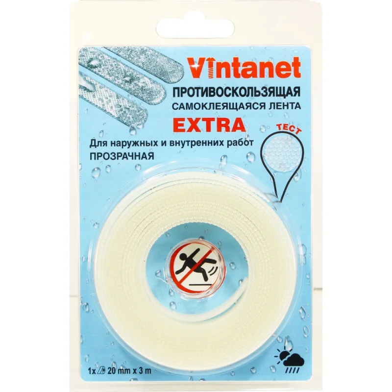 Противоскользящая лента VINTANET прозрачная Extra, 20 мм х 3 м 663LCR-3