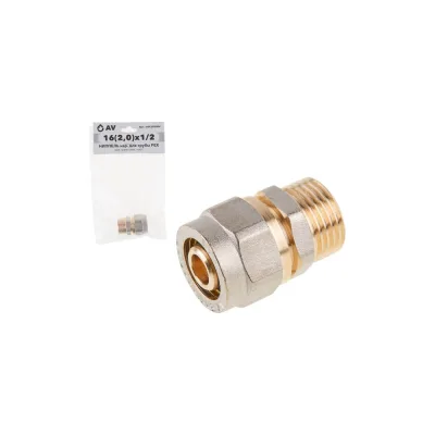 Ниппель AV Engineering 16(2.0)х1/2 нар. для трубы PEX AVE309004