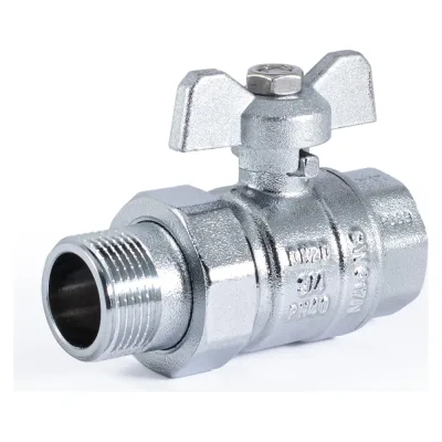Шаровой кран PROFACTOR PF STANDARD с полусгоном, хром, в/н, ручка бабочка 3/4 дюйма PF UBV 325CW