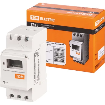 Таймер TDM ELECTRIC электронный ТЭ15-1мин/7дн-16on/off-16А-DIN SQ1503-0005