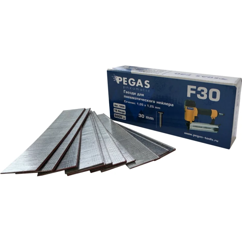 Отделочные гвозди Pegas pneumatic F30 длина 30 мм, 5000 шт. 1205