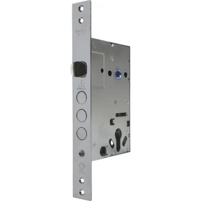 Корпус цилиндрового замка Doorlock DL932С/67/85мм, хромированная фронтальная планка 30х250мм, реверсивный, диаметр ригелей 16мм (3211) 75703