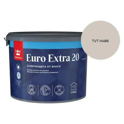 Краска для влажных помещений Tikkurila EURO EXTRA 20 A п/мат 9л 700001107_TVT H486