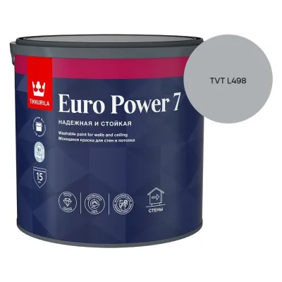 Краска интерьерная стойкая к мытью Tikkurila EURO POWER 7 A мат 2,7л 700001120_TVT L498