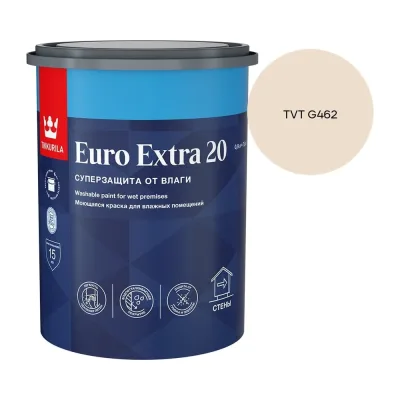 Краска для влажных помещений Tikkurila EURO EXTRA 20 A п/мат 0,9л 700001105_TVT G462