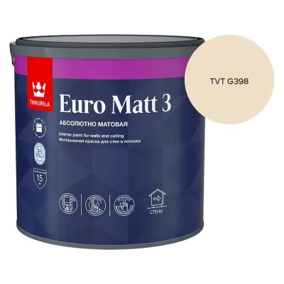 Краска интерьерная Tikkurila EURO MATT 3 A гл/мат 2,7л 700001113_TVT G398