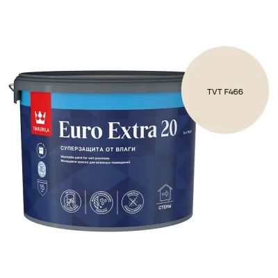 Краска для влажных помещений Tikkurila EURO EXTRA 20 A п/мат 9л 700001107_TVT F466