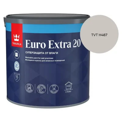 Краска для влажных помещений Tikkurila EURO EXTRA 20 A п/мат 2,7л 700001106_TVT H487
