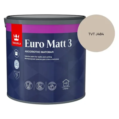Краска интерьерная Tikkurila EURO MATT 3 A гл/мат 2,7л 700001113_TVT J484