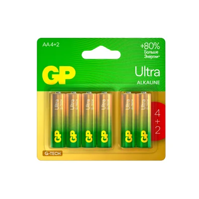 Батарейка GP Batteries Ultra Alkaline G-Tech LR6 1,5 В пальчиковая (6 шт.) (GP 15AUA214/2-2CRSBC6)