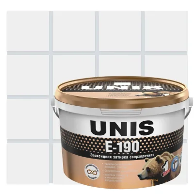 Затирка эпоксидная эластичная Unis E-190 пепельная с16 2 кг