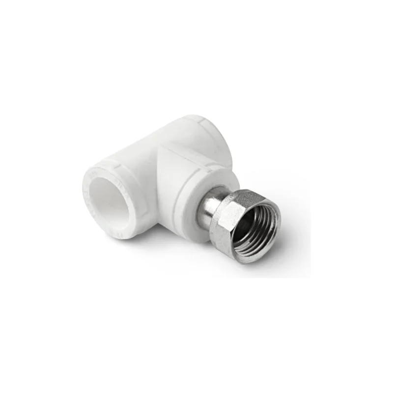 Тройник с накидной гайкой PRO AQUA PP-R белый 25 мм 1" PA29115b