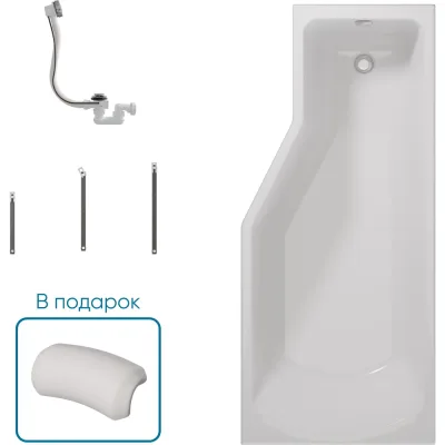 Ванна 1Marka КОНВЕЙ/CONVEY 1700x750 R, комплект Стандарт 2 П 01 kon1775п кс2+п