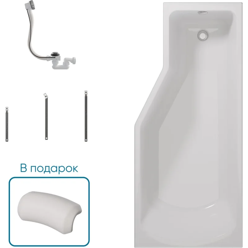 Ванна 1Marka КОНВЕЙ/CONVEY 1700x750 R, комплект Стандарт 2 П 01 kon1775п кс2+п