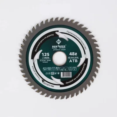 Диск пильный по древесине Powertex 125х22.23 мм, 2.0/1.2 мм, 48Т 145226