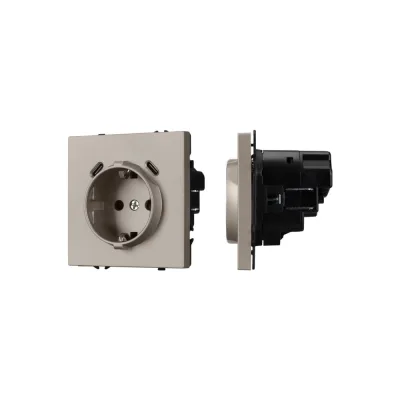 Розетка зк со шторками с USB Arlight ARL NOBE тип C+С софт-тач кашемир SCT-MUCC-SFPL-CA 1шт 061814(1)