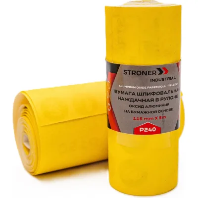 Бумага шлифовальная наждачная в рулоне STRONER 115 мм, 5 м, P240, 2 шт/уп wpi5240-1