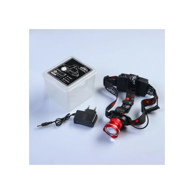 Налобный аккумуляторный фонарь Мастер К, 1 led, 4.5x6.5 см, 3 режима, от сети 220 Вт 3110082