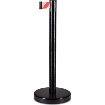 Стойка ограждения RUSBARRIER с лентой 3 м BSLN-326333 BLACK red/white
