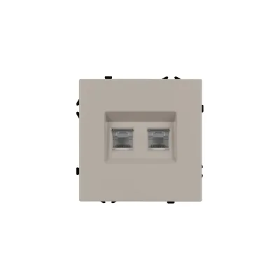 Розетка телефонная Arlight ARL NOBE двойная софт-тач кашемир SCT-MTL2-SFPL-CA 1шт 061889(1)