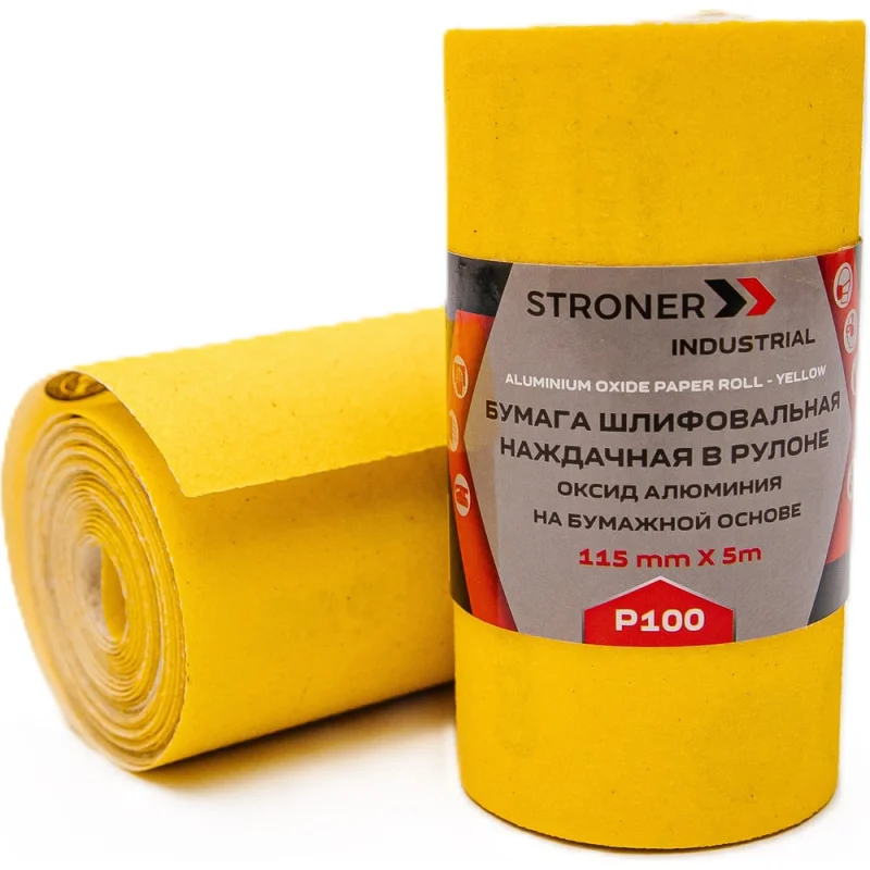 Бумага шлифовальная наждачная в рулоне STRONER 115 мм, 5 м, P100, 2 шт/уп wpi5100-1