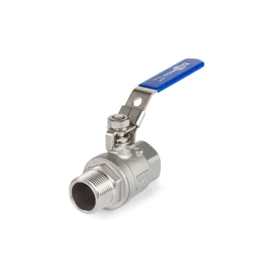 Кран шаровый двухсоставной TITAN LOCK НР-ВР, резьба BSP 1, нерж, 304, уплотнение, PPL, TL100BVC-FM-PPL