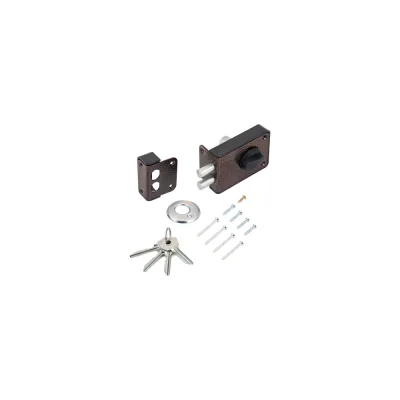 Накладной замок Marlok ЗН 1-3-1, 2 ригеля, корпус - металл+пластик, медь 020598