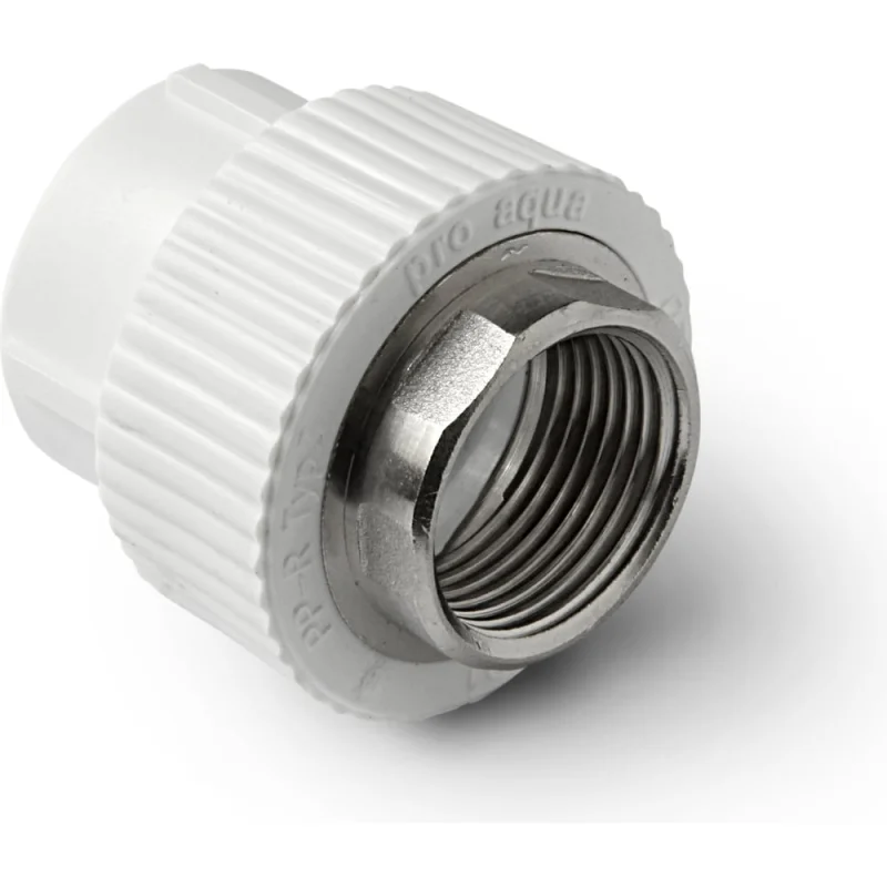 Комбинированная муфта под ключ PRO AQUA PP-R ВР белая d-75 мм 2 1/2" PA22526b