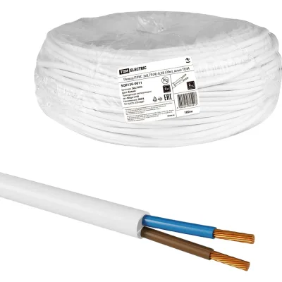 Провод TDM ELECTRIC ПРКС 2x1,5(N)-0,38 (20м), белый TDM SQ0136-0011