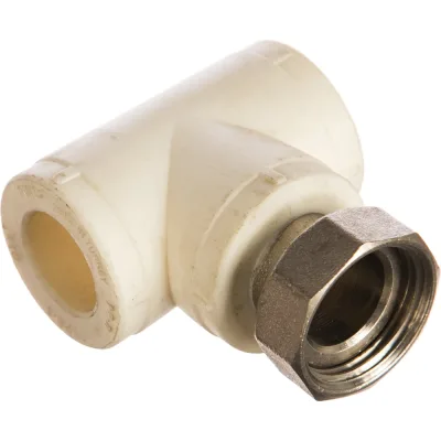 Тройник с накидной гайкой PRO AQUA PP-R белый 20 мм 3/4" PA29110b