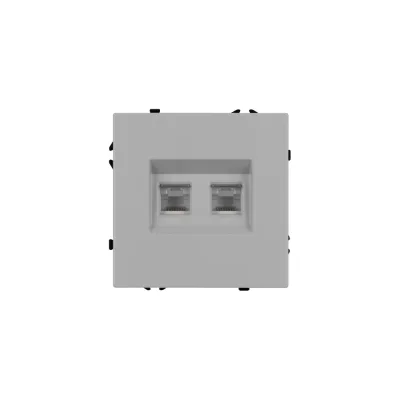 Розетка компьютерная Arlight ARL NOBE двойная софт-тач никель SCT-MPC2-SFPL-IS 1шт 059451(1)