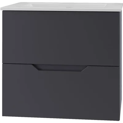 Тумба с раковиной подвесная Agger Свит 60, графит матовый SWE600ETGR-3610W