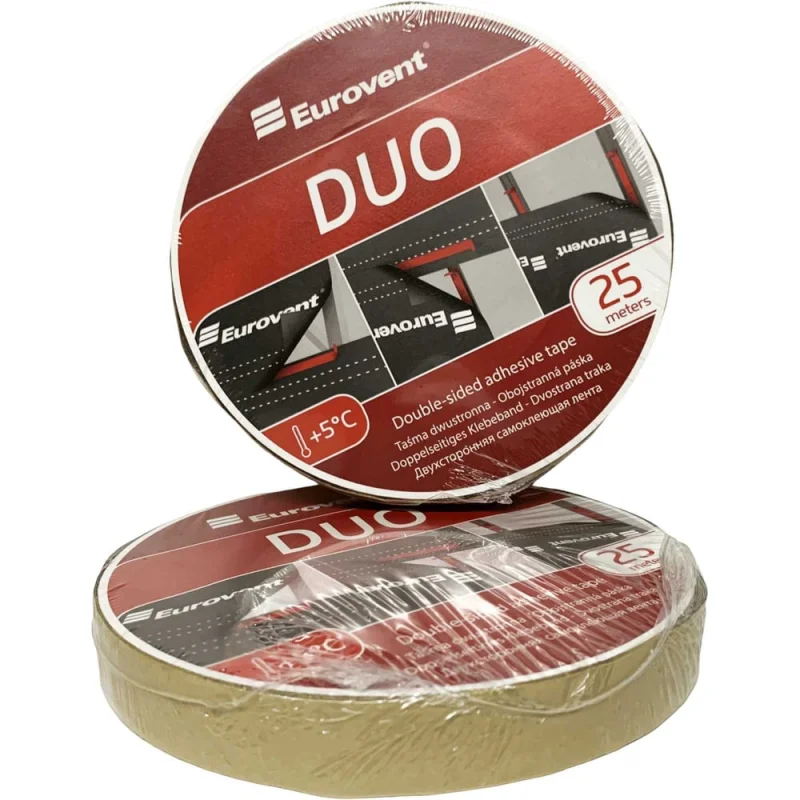 Двусторонняя клейкая лента Eurovent 20 мм, 25 м DUO