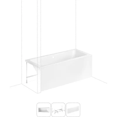 Акриловая ванна 170х75 с каркасом и экраном Lavinia Boho Pure в наборе 3 в 1 S2-37100075