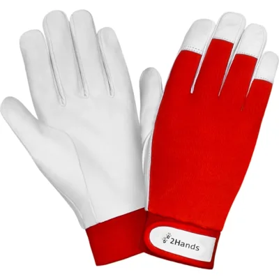 Перчатки 2Hands 0755, р-р 10.5, трикотаж/овечья кожа/манжет на велкро, 120 пар 0755-10,5 полная коробка