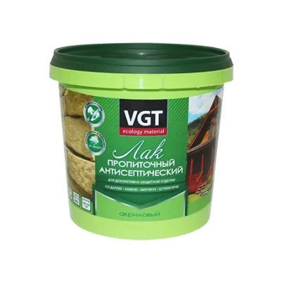 Пропиточный акриловый лак с антисептиком для дерева и камня VGT сосна, 0.9 кг 11607811